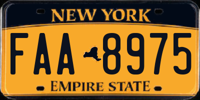 NY license plate FAA8975