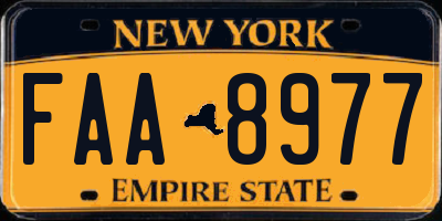 NY license plate FAA8977