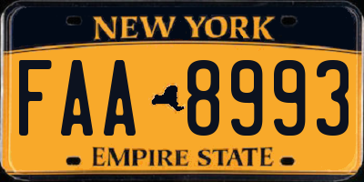 NY license plate FAA8993