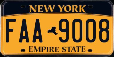 NY license plate FAA9008