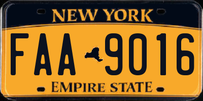 NY license plate FAA9016