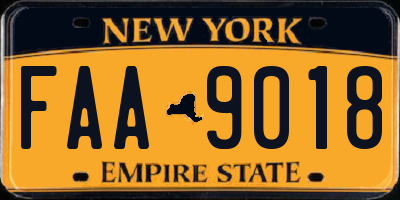 NY license plate FAA9018