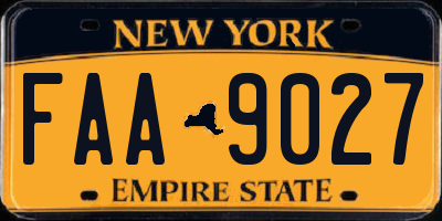 NY license plate FAA9027
