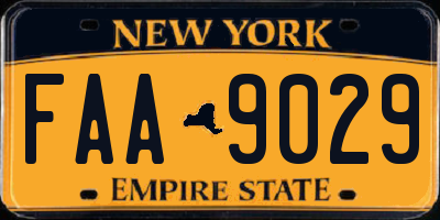 NY license plate FAA9029