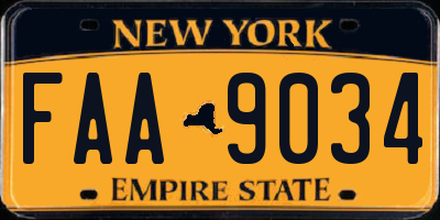 NY license plate FAA9034