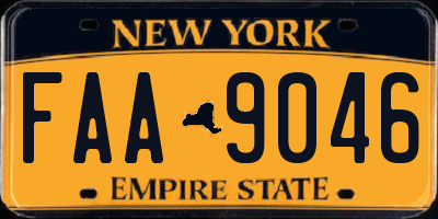 NY license plate FAA9046