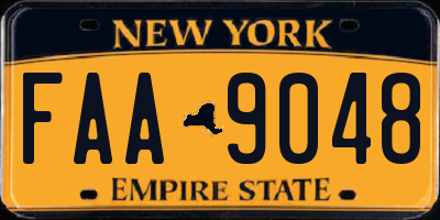 NY license plate FAA9048
