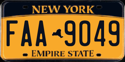 NY license plate FAA9049