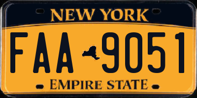 NY license plate FAA9051