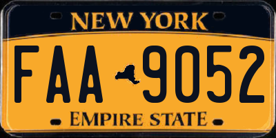 NY license plate FAA9052