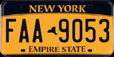 NY license plate FAA9053