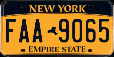 NY license plate FAA9065