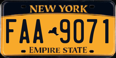 NY license plate FAA9071