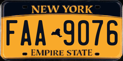 NY license plate FAA9076