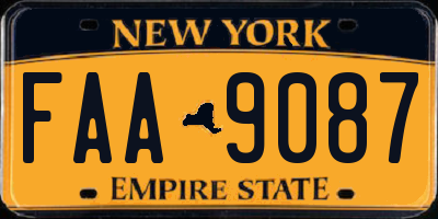 NY license plate FAA9087