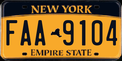 NY license plate FAA9104