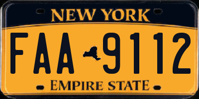 NY license plate FAA9112