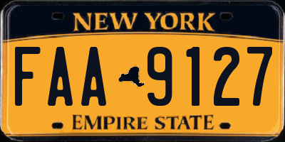 NY license plate FAA9127