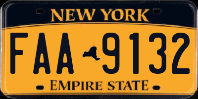 NY license plate FAA9132