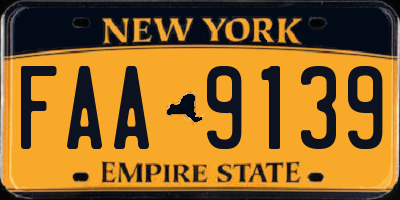 NY license plate FAA9139