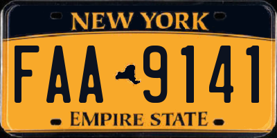 NY license plate FAA9141