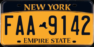 NY license plate FAA9142