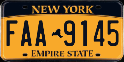 NY license plate FAA9145