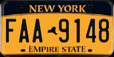 NY license plate FAA9148