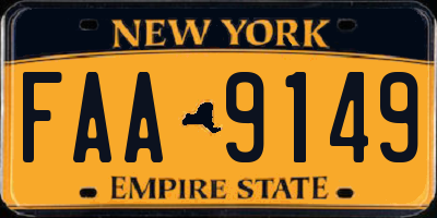 NY license plate FAA9149