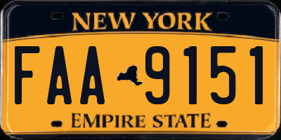 NY license plate FAA9151