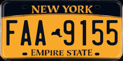 NY license plate FAA9155