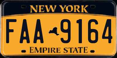 NY license plate FAA9164