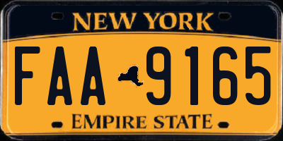 NY license plate FAA9165