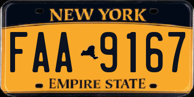 NY license plate FAA9167