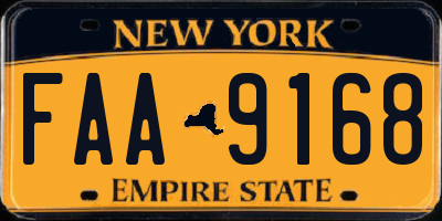 NY license plate FAA9168