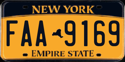 NY license plate FAA9169