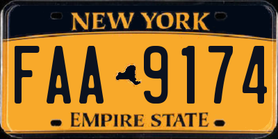 NY license plate FAA9174