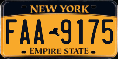 NY license plate FAA9175