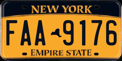 NY license plate FAA9176