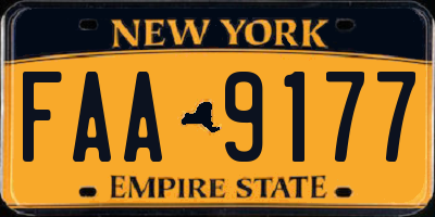 NY license plate FAA9177