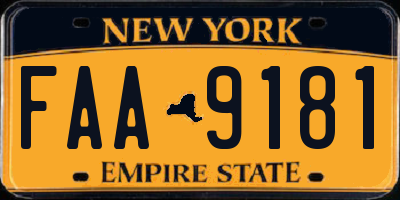 NY license plate FAA9181