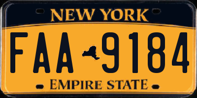 NY license plate FAA9184