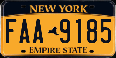 NY license plate FAA9185