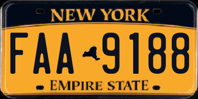 NY license plate FAA9188