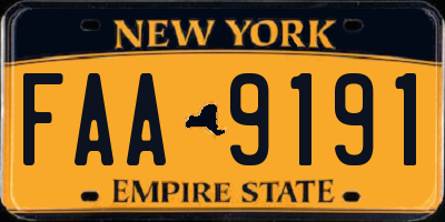 NY license plate FAA9191