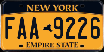 NY license plate FAA9226