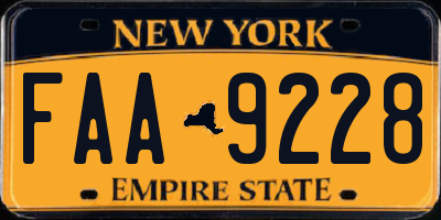 NY license plate FAA9228