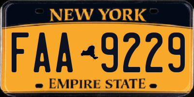 NY license plate FAA9229