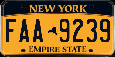 NY license plate FAA9239