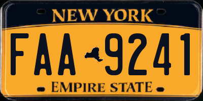 NY license plate FAA9241